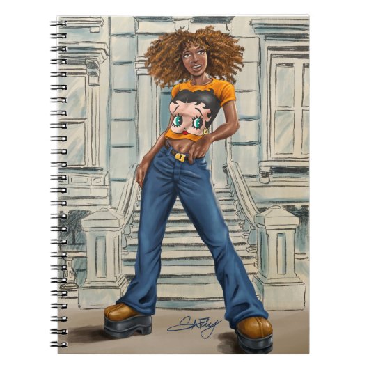 Afro-Amerikaanse vrouw Spiral Foto Notitieboek (Voorkant)