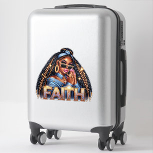 Afro-Amerikaanse vrouw van God bidt geloof Sticker