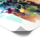 Afro-Amerikaanse Vrouw Waterverf Schilderij Poster (Hoek)