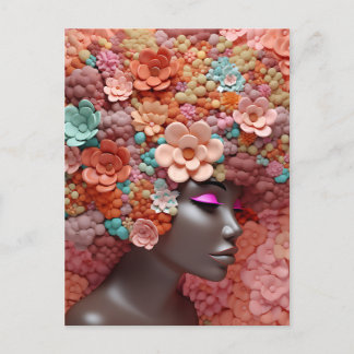 Afro-Amerikaanse vrouw zwart koningin melanine pop Briefkaart