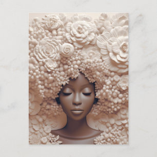 Afro-Amerikaanse vrouw zwart koningin melanine pop Briefkaart