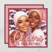 Afro-Amerikaanse Vrouwelijke Kankeroverlevende Pas Feestdagenkaart (Voorkant / Achterkant)