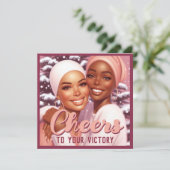 Afro-Amerikaanse Vrouwelijke Kankeroverlevende Pas Feestdagenkaart (Staand voorkant)