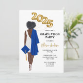 Afro-Amerikaanse Vrouwelijke Uitnodiging voor Afst (Staand voorkant)