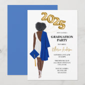 Afro-Amerikaanse Vrouwelijke Uitnodiging voor Afst (Voorkant / Achterkant)