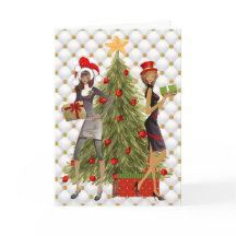 Afro-Amerikaanse vrouwen kerst Kaart