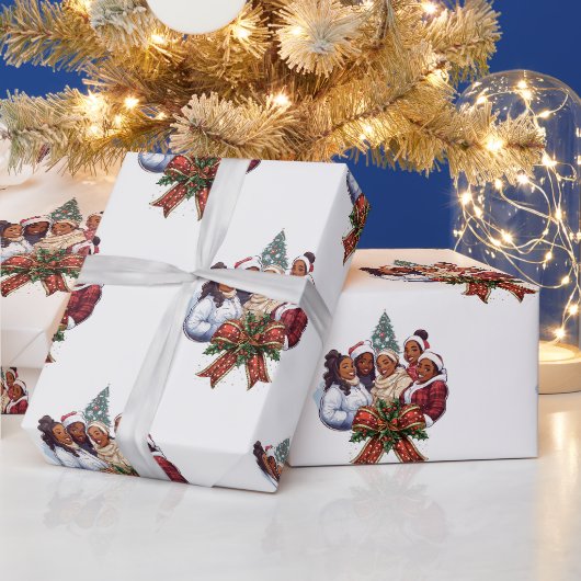 Afro-Amerikaanse vrouwen Kerstmis Cadeaupapier (Feestdagen)