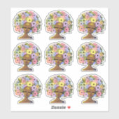 Afro-Amerikaanse vrouwen met bloemen in haar Sticker (Vel)