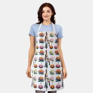 Afro-Amerikaanse vrouwen met lotusbloemen Schort