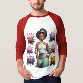 Afro-Amerikaanse vrouwen met lotusbloemen T-shirt