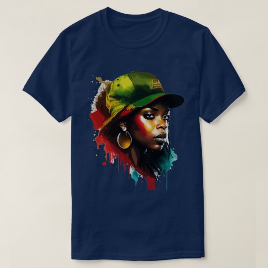 Afro-Amerikaanse vrouwen T-shirt (Design voorkant)