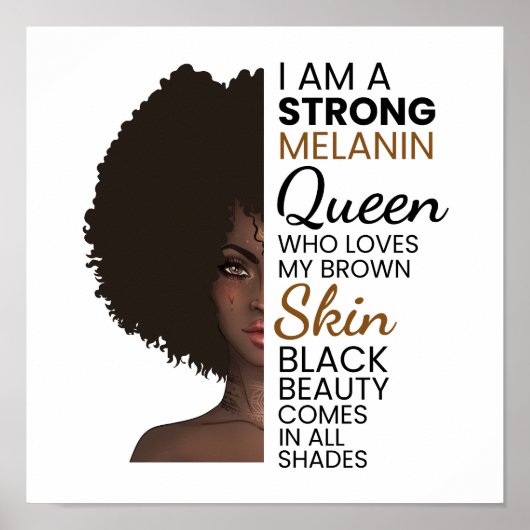 Afro-Amerikaanse Vrouwen Zwart Inspirerend Quote Poster (Voorkant)