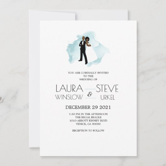 Afro-Amerikaanse Waterverf Splash Invitation Kaart (Voorkant)