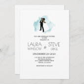 Afro-Amerikaanse Waterverf Splash Invitation Kaart (Voorkant / Achterkant)