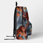 Afro-Amerikaanse Waterverf Zeemeermin Bedrukte Rugzak (Links)