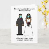 Afro-Amerikaanse Wedding Stress Covid 19 Kaart (Gele Bloem)