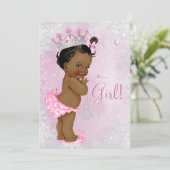 Afro-Amerikaanse Winter Wonderland Baby shower Kaart (Staand voorkant)