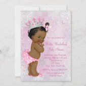 Afro-Amerikaanse Winter Wonderland Baby shower Kaart (Achterkant)