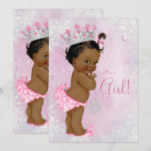 Afro-Amerikaanse Winter Wonderland Baby shower Kaart (Voorkant / Achterkant)
