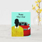 Afro-Amerikaanse Zalige Vaderdag Kaart (Gele Bloem)