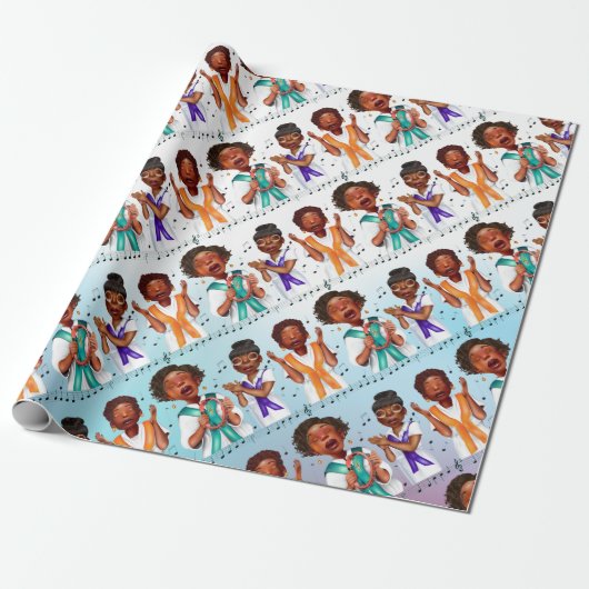 Afro-Amerikaanse zangers Cadeaupapier (Uitgerold)