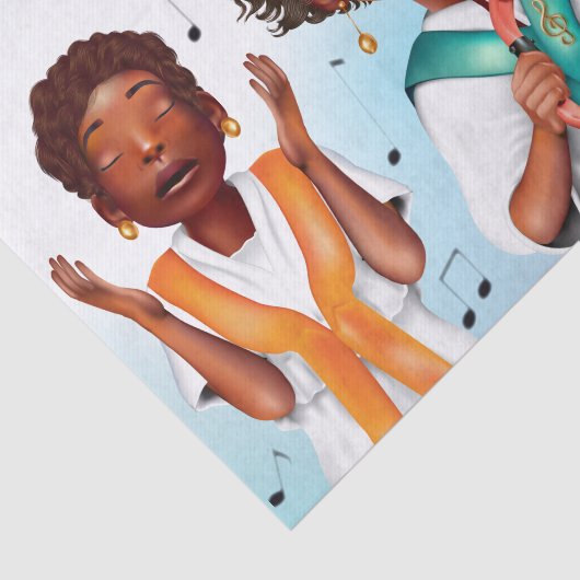 Afro-Amerikaanse zangers Schrift Tissuepapier (Detail)