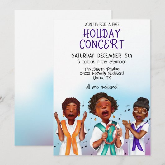 Afro-Amerikaanse zangers vakantiedagen Kaart (Voorkant / Achterkant)