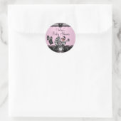 Afro-Amerikaanse Zebra & kant Baby shower Sticker (Tas)