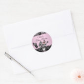 Afro-Amerikaanse Zebra & kant Baby shower Sticker (Envelop)