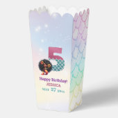 Afro-Amerikaanse zeemeermin 5e verjaardag Bedankdoosjes (Voorkant)