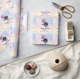 Afro-Amerikaanse zeemeermin 5e verjaardag Cadeaupapier