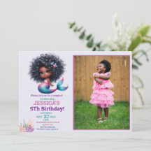 Afro-Amerikaanse zeemeermin 5e verjaardag foto