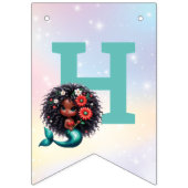 Afro-Amerikaanse zeemeermin 5e verjaardag foto Vlaggetjes (Tweede vlag)