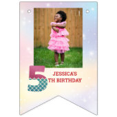 Afro-Amerikaanse zeemeermin 5e verjaardag foto Vlaggetjes (Eerste vlag)