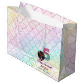 Afro-Amerikaanse zeemeermin 5e verjaardag Groot Cadeauzakje (Voorkant Gekanteld)