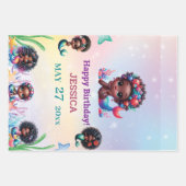 Afro-Amerikaanse zeemeermin 5e verjaardag Inpakpapier Vel (Voorkant 2)