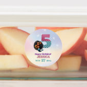 Afro-Amerikaanse zeemeermin 5e verjaardag Labels (Aangebracht)