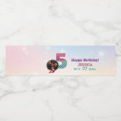 Afro-Amerikaanse zeemeermin 5e verjaardag Waterfles Etiket (Enkel label)