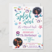 Afro-Amerikaanse zeemeermin Bash 8e verjaardag fot Kaart (Voorkant)