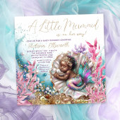 Afro-Amerikaanse Zeemeermin Clamshell Baby shower Kaart