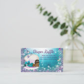 Afro-Amerikaanse Zeemeermin Luier Raffle Tickets Informatiekaartje (Staand voorkant)