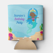 Afro-Amerikaanse zeemeermin meisjes verjaardagsfee Blikjeskoeler (Achterkant)