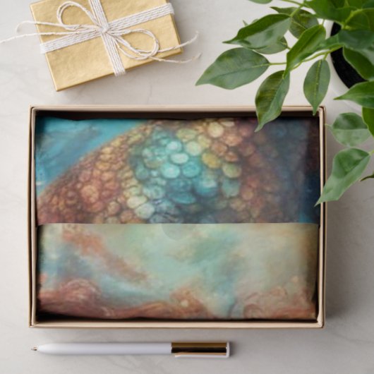 Afro-Amerikaanse zeemeermin onder het Zee Tissuepapier (Geschenk)