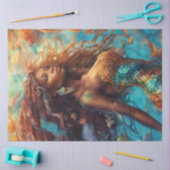 Afro-Amerikaanse zeemeermin onder het Zee Tissuepapier (Craft)