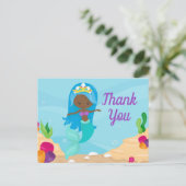 Afro-Amerikaanse Zeemeermin Op Maat Gemaakte Kinde Briefkaart (Staand voorkant)