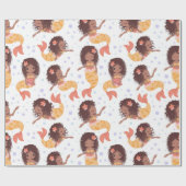 Afro-Amerikaanse zeemeermin Patroon Cadeaupapier (Vlak)