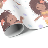 Afro-Amerikaanse zeemeermin Patroon Cadeaupapier (Rol Hoek)