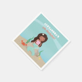 Afro-Amerikaanse zeemeermin verjaardagsfeest serve Servet (Hoek)