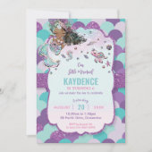 Afro-Amerikaanse Zeemeermin Verjaardagsfeestje Gli Kaart (Voorkant)