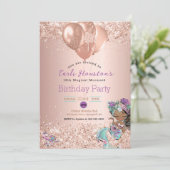 Afro-Amerikaanse Zeemeermin Verjaardagsfeestuitnod Kaart (Staand voorkant)